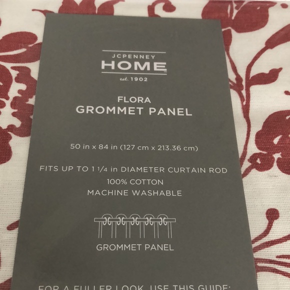 Grommet (4) panels 50x84 100% Cotton in coastal coral - Picture 4 of 10